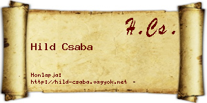 Hild Csaba névjegykártya